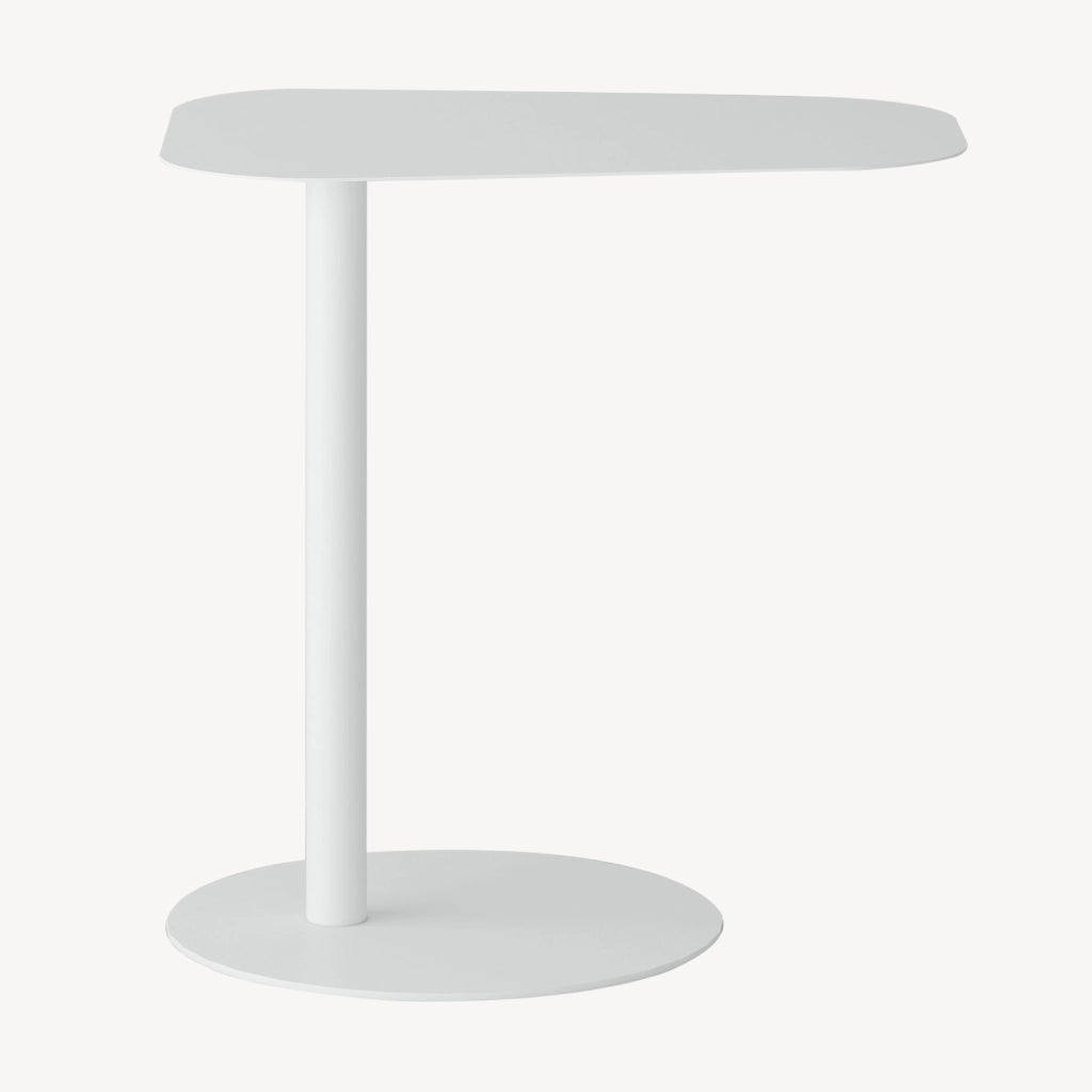 Tavolino Laterale da Divano Nastätten Metallo Piano Trapezoidale - Bianco [en.casa]