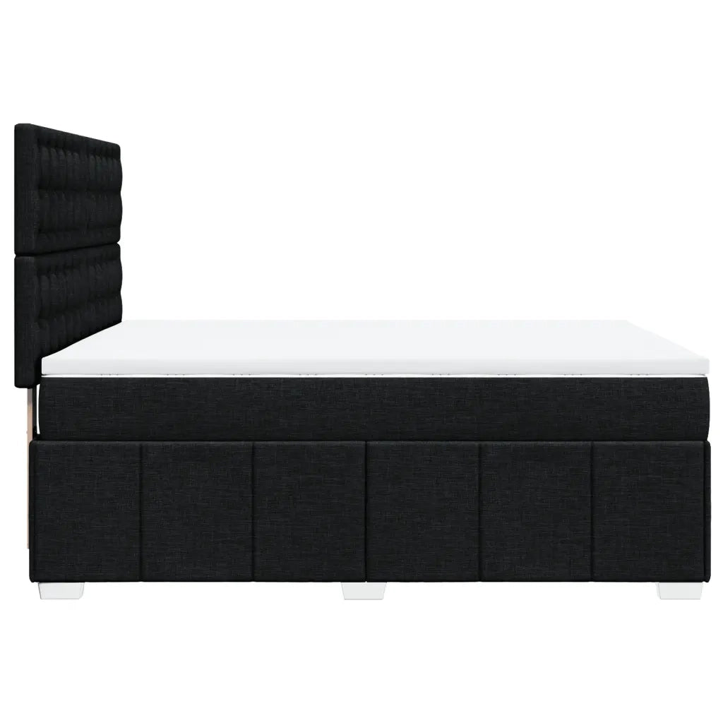 Giroletto a Molle con Materasso Nero 140x190 cm in Tessuto