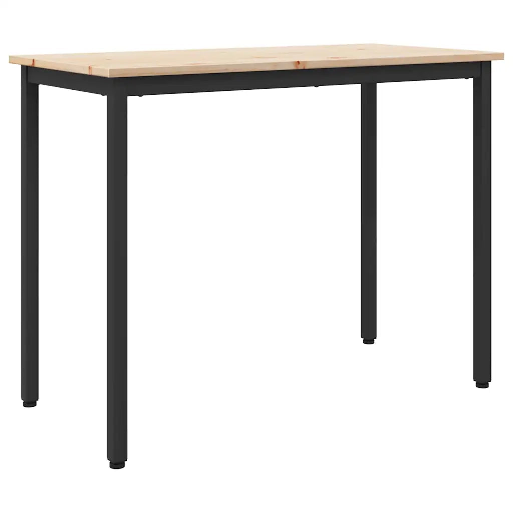 tavolo Naturale 100 x 50 x 77 cm Legno ingegnerizzato e acciaio 873794