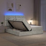 Letto con contenitore LED e materasso Grigio Chiaro 3460284