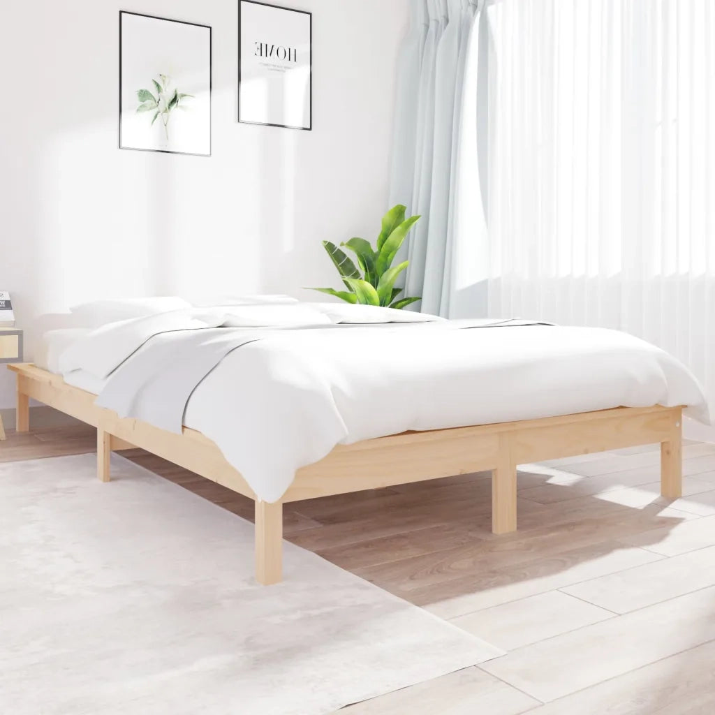 Letto matrimoniale | Letto per adulti | Giroletto 120x200 cm in Legno Massello di Pino