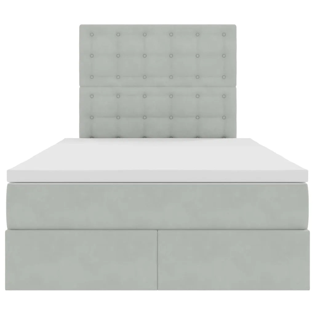 Letto con contenitore e materasso Grigio chiaro 120 x 200 cm