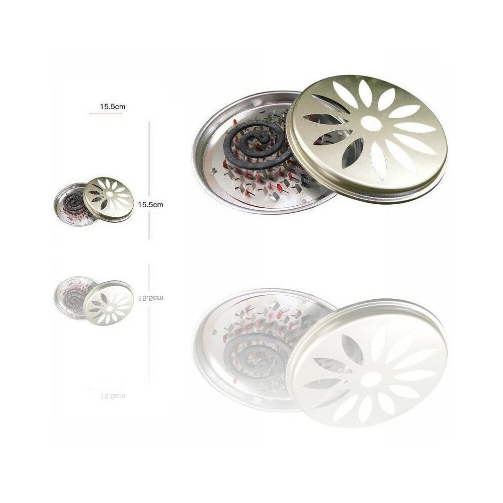 Trade Shop - Vaschetta In Metallo Porta Zampirone Supporto Per Spirale Anti Zanzare Insetti -