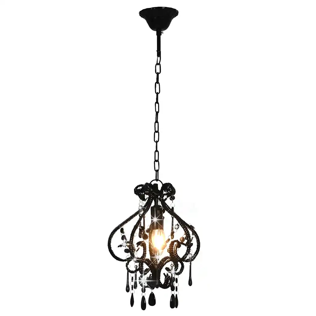 Lampadario con Perle Nero Rotondo E14 CFW1198499