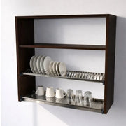 Pensile Scolapiatti H 90X L 90X P 33 Completo Di Scolapiatti In Acciaio Inox. Spedizione In Kit In Colore Wenge