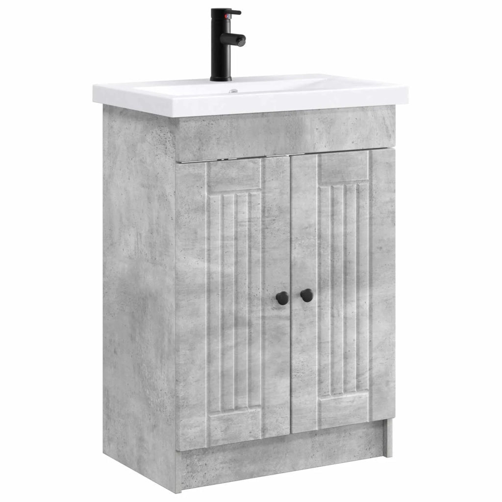 Set di mobili per il bagno Grigio Cemento 56 x 37,5 x 81 cm 3404187