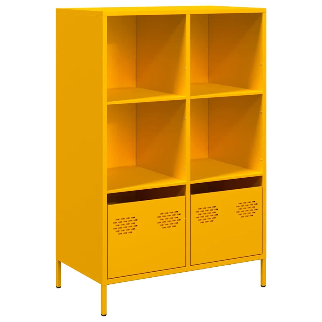 Credenza-Buffet-Armadio da cucina Giallo Senape 68x39x103,5 cm in Acciaio 617843