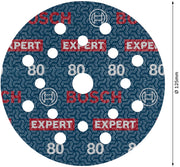 Bosch Expert O780 – Dischi abrasivi grana 80 D.125mm, 50 pezzi