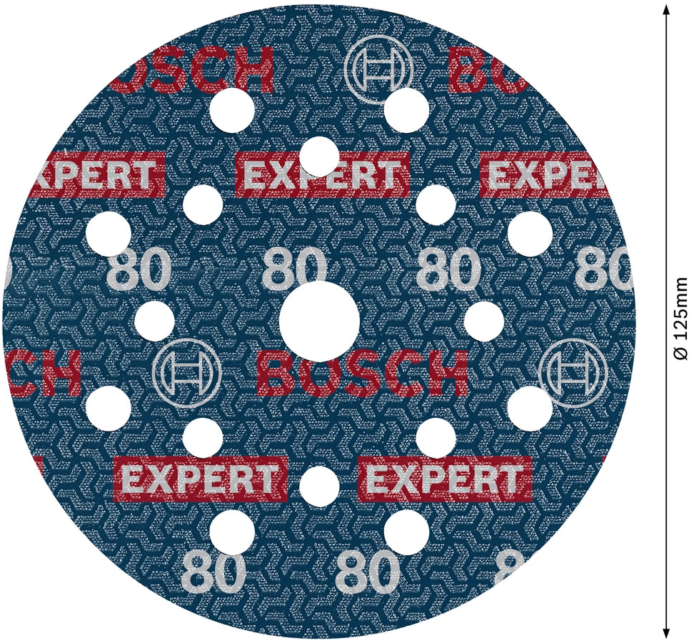 Bosch Expert O780 – Dischi abrasivi grana 80 D.125mm, 50 pezzi