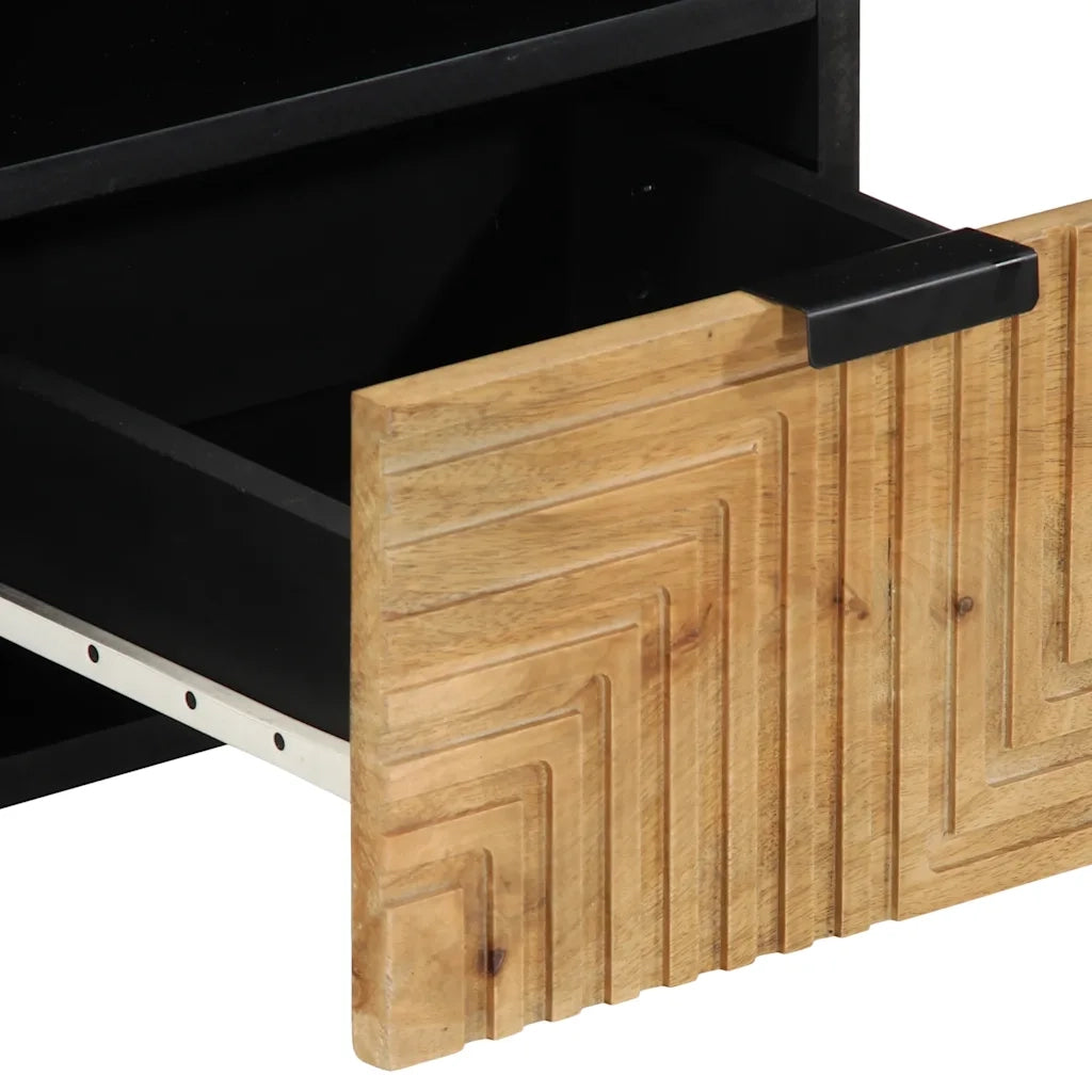 vidaXL Mobile Porta TV Marrone 100x33x46 cm in Legno Massello di Mango