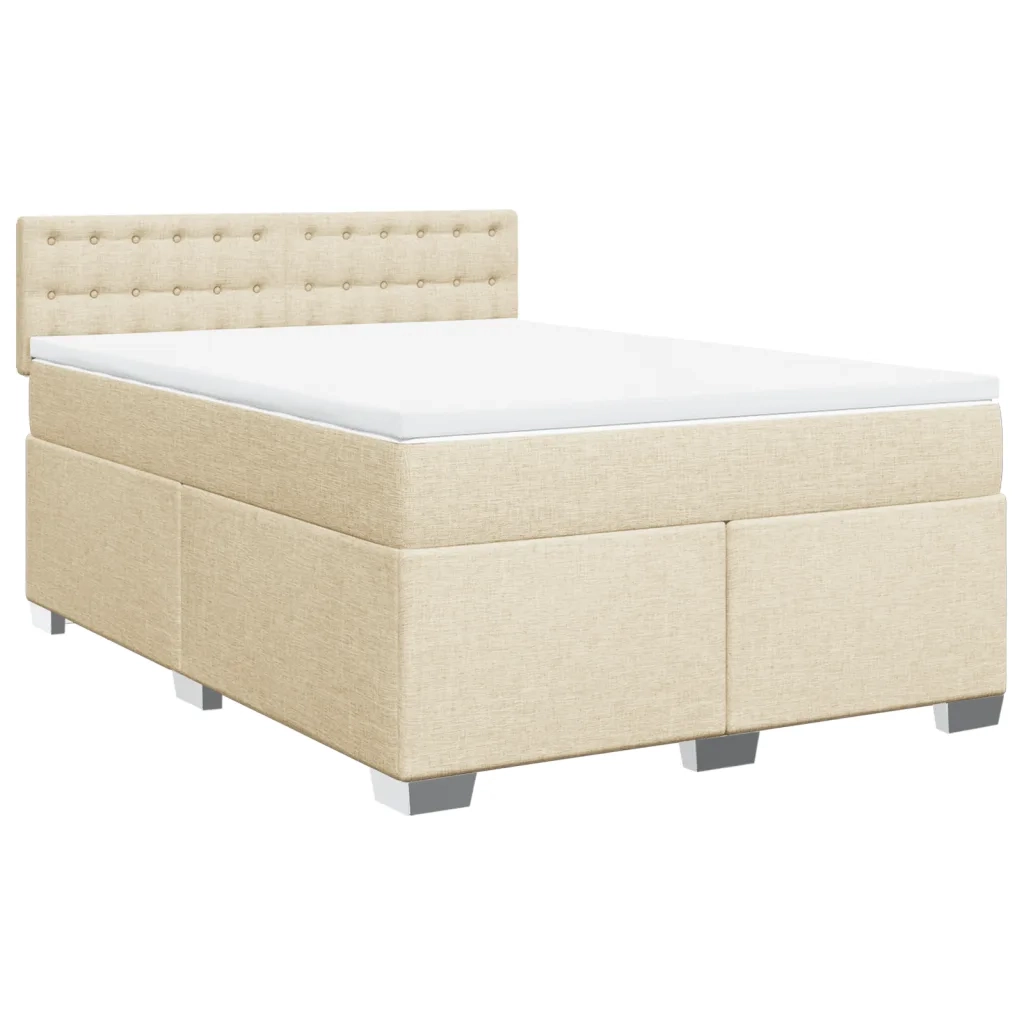 Giroletto a Molle con Materasso Crema 140x200 cm in Tessuto 3285930