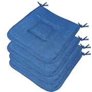 Set 4 Cuscini Sedia Cucina Cotone Morbidi Lavabili Universali Coprisedia Colore Pastello Blu
