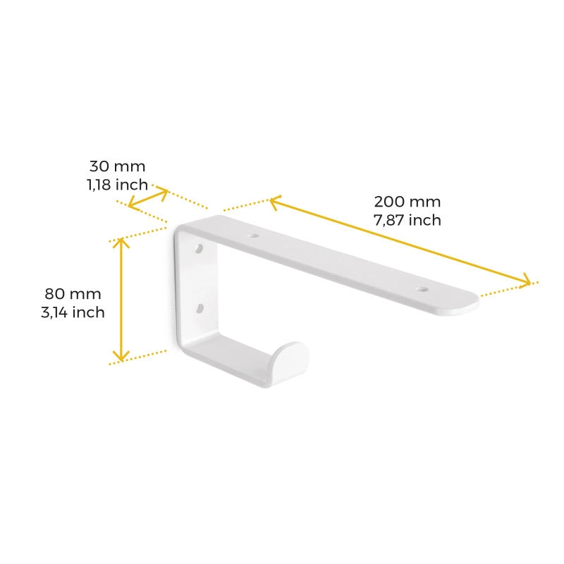 Set di supporti per mensole in legno Shelf con gancio integrato, Acciaio, Verniciato nero