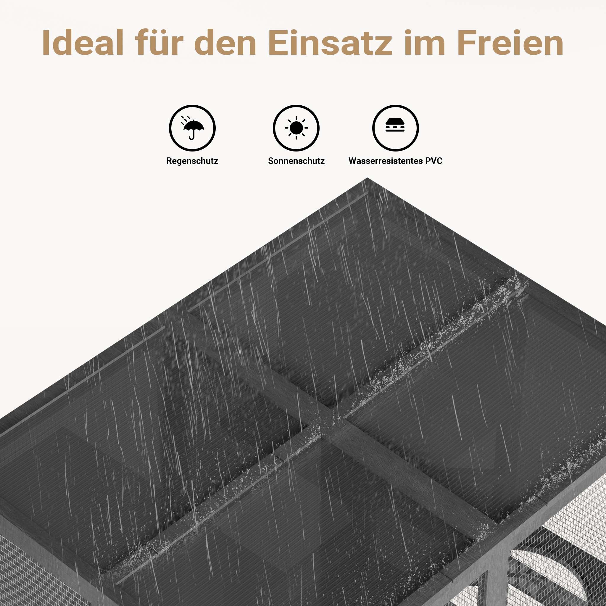 Recinto per gatti da esterno 116 x 82 x 175,7 cm, legno, tetto in PVC, 5 livelli, recinto per gatti per giardino, balcone, rifugi