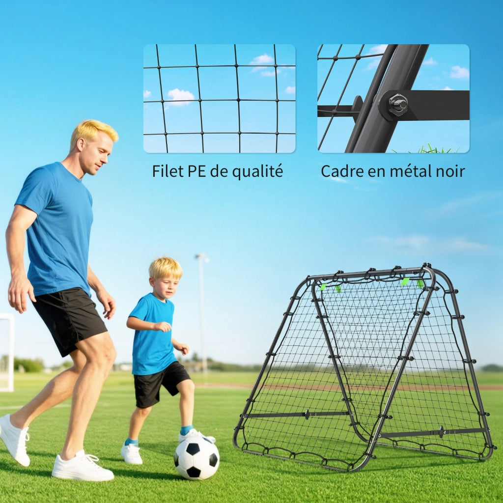 Rete da calcio regolabile 5 angoli ¨C zephmum ¨C nero 91x91 cm