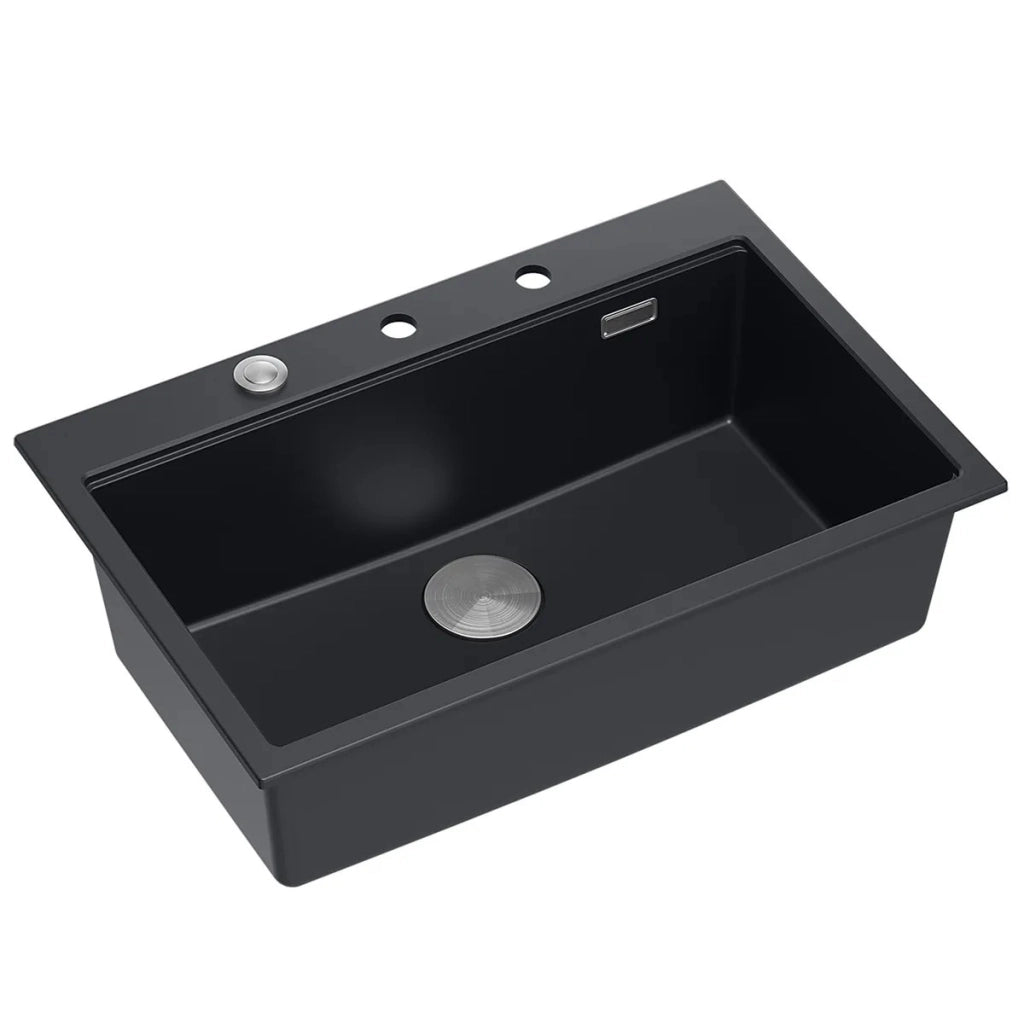 Lavello In Granito Marc 110 Workstation Black Tappo oro