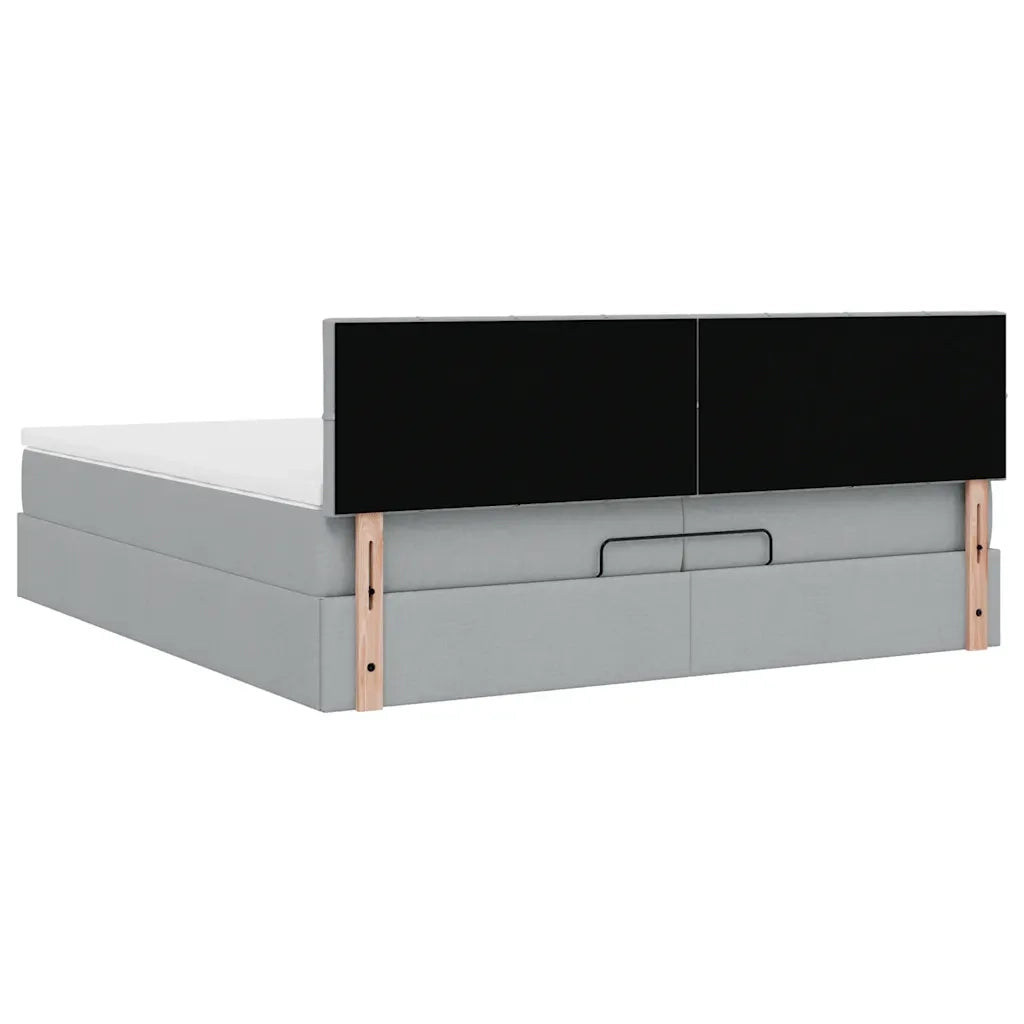 Struttura Letto Pouf con Materassi 200x200 cm in Tessuto 3312333