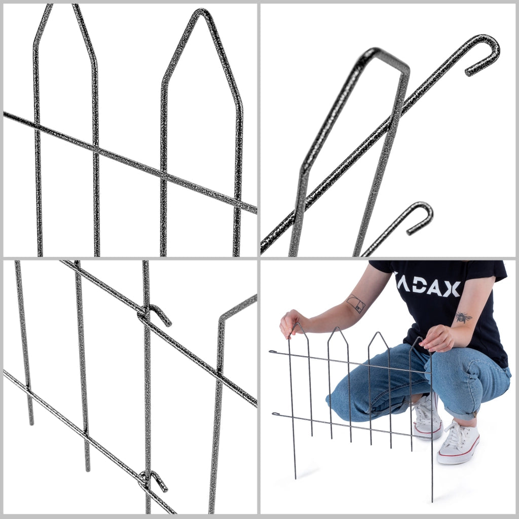 Recinzione da giardino in metallo KADAX, bordura a palizzata saldata, altezza 50 cm.