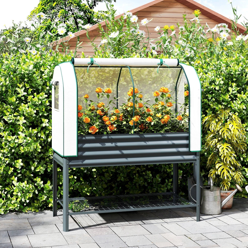 Letto da Giardino rialzato con serra in metallo ¨C zephmum ¨C 120x55x140cm