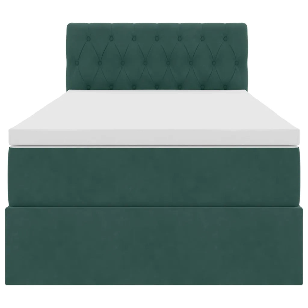 Letto con Contenitore Verde Scuro 100 x 200 cm Velluto 3370800
