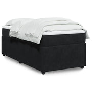 Giroletto a Molle con Materasso-Struttura Letto Nero 90x190 cm in Velluto 196353