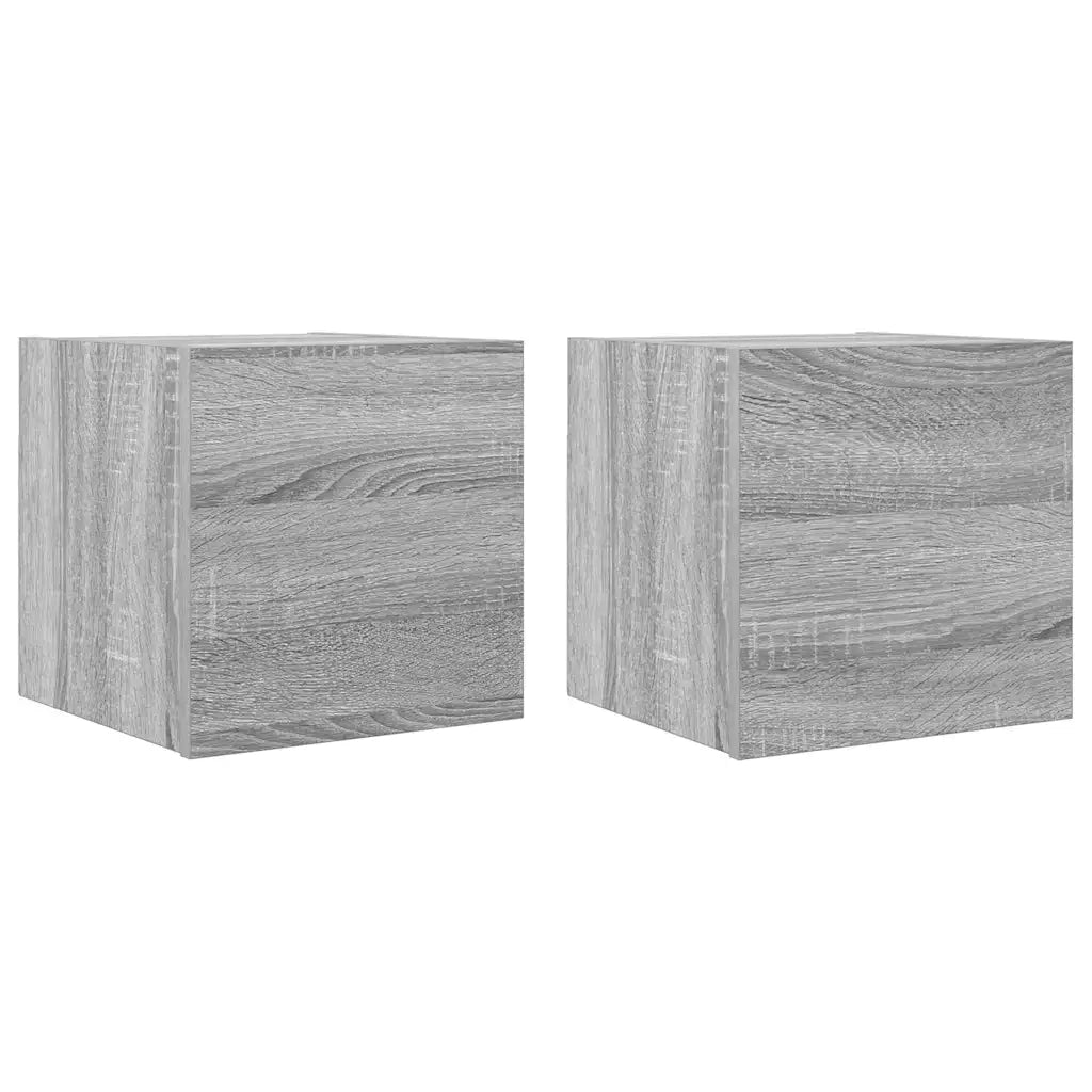 Armadietti TV Montati a Parete 2pz Grigio Sonoma 30,5x30x30 cm cod mxl 16480
