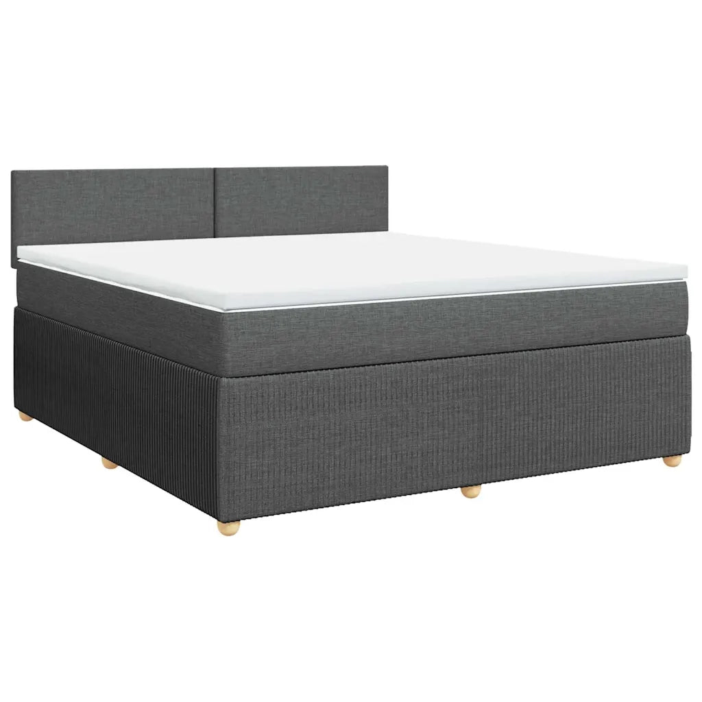 Giroletto a Molle con Materasso Grigio Scuro 180x200 cm Tessuto