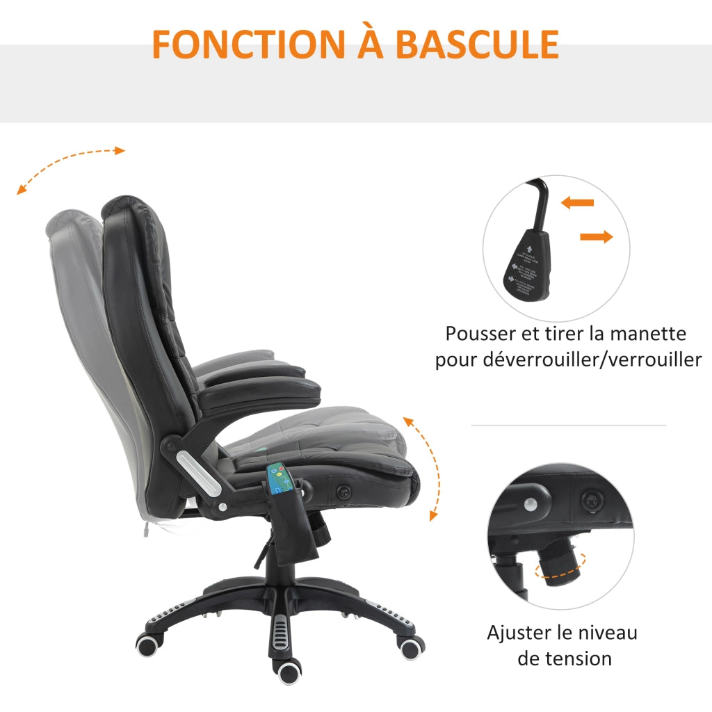 Poltrona da ufficio massaggiante elettrica ¨C zephmum ¨C nero