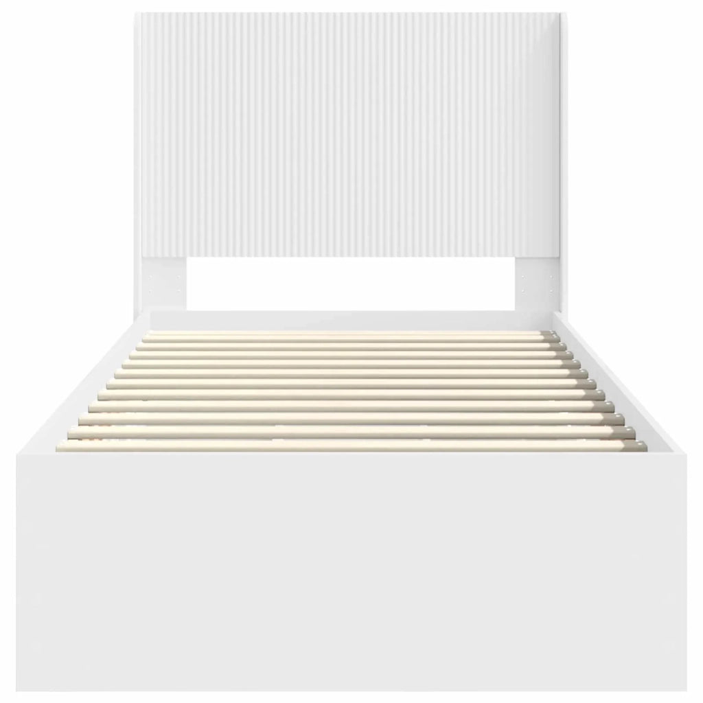Struttura del letto con stoccaggio e testata Bianco 75 x 190 cm 3413989