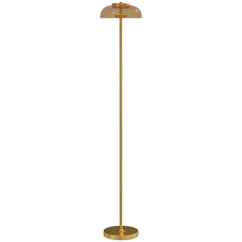Lampada da terra LED per soggiorno 3000K con interruttore a pedale, finitura antique brass