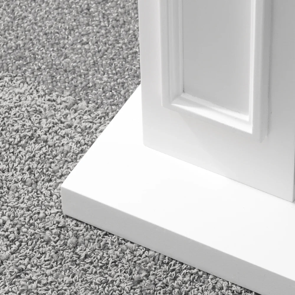 Cornice per camino rivestimento in legno L89,5xH90,5xP28 Jefferson Bianco