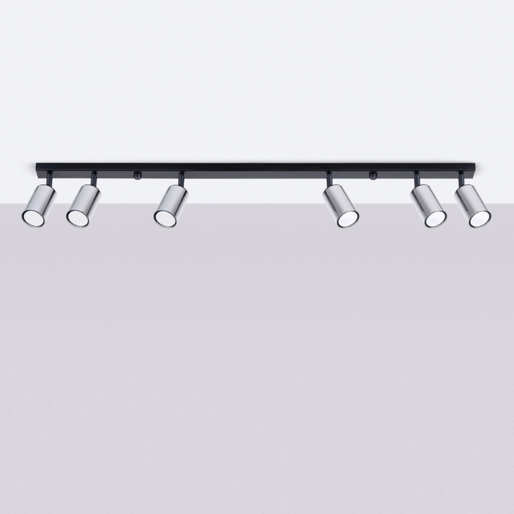 Lampada tubolare LED WINX Bittersweet Shimmer a 6 luci GU10, nera cromata