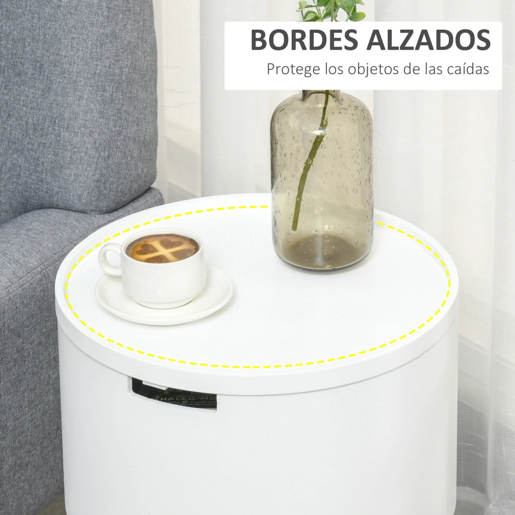 Tavolino da salotto moderno con ripiano estraibile ¨C zephmum ¨C ?38x63 cm bianco