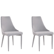 Set di 2 sedie da pranzo Sedie da cucina con sedile e gambe imbottite in tessuto blu