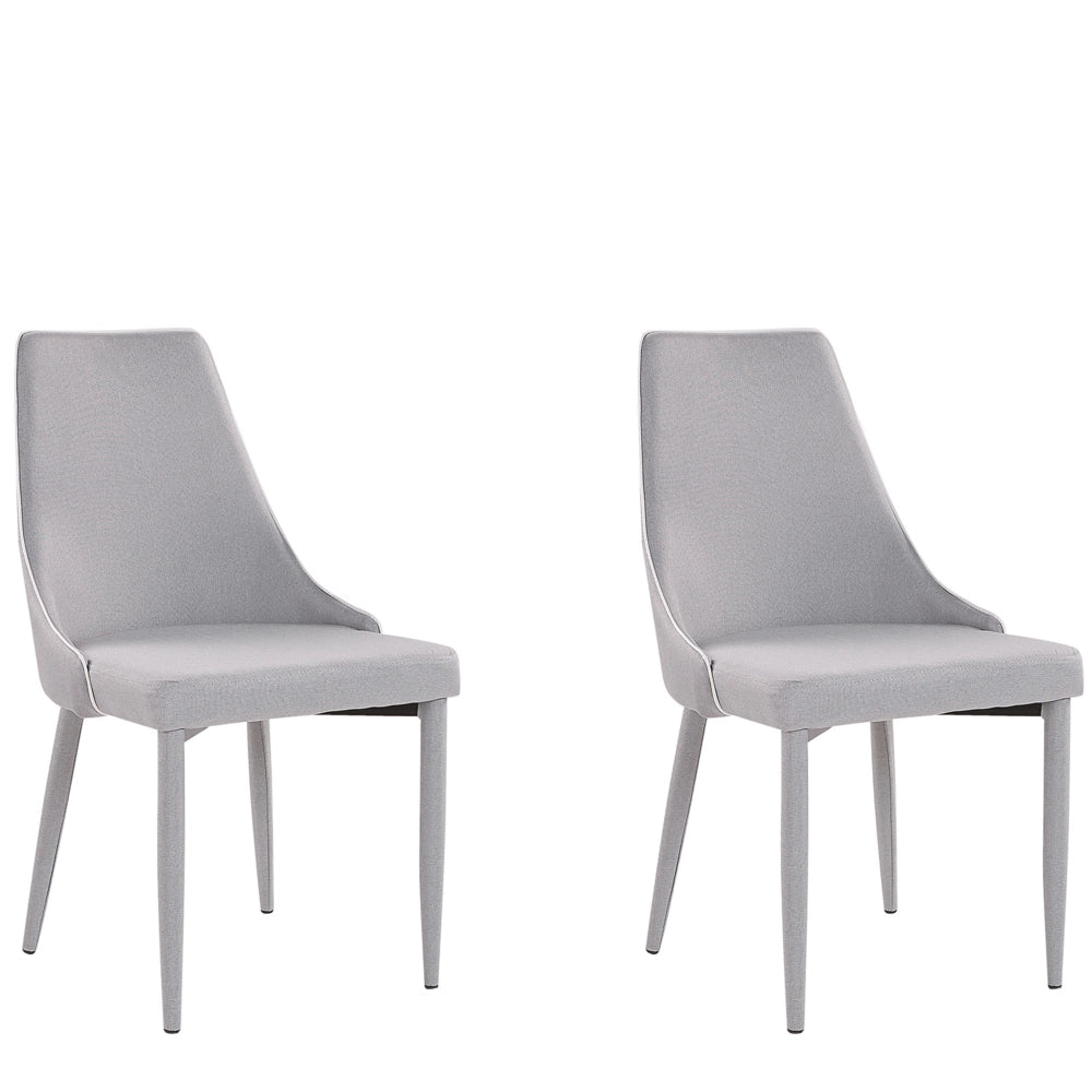 Set di 2 sedie da pranzo Sedie da cucina con sedile e gambe imbottite in tessuto blu