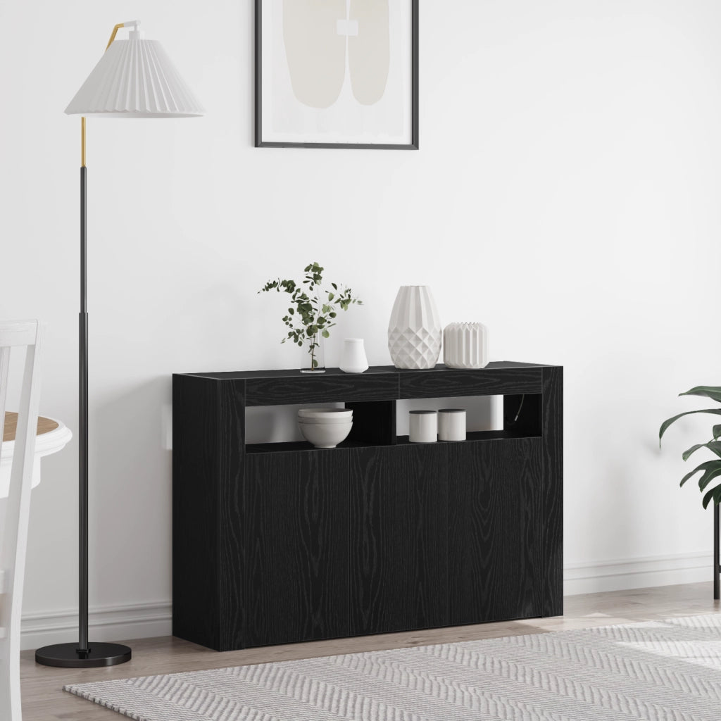 Sideboard Rovere nero Legno ingegnerizzato 116 x 30 x 75 cm
