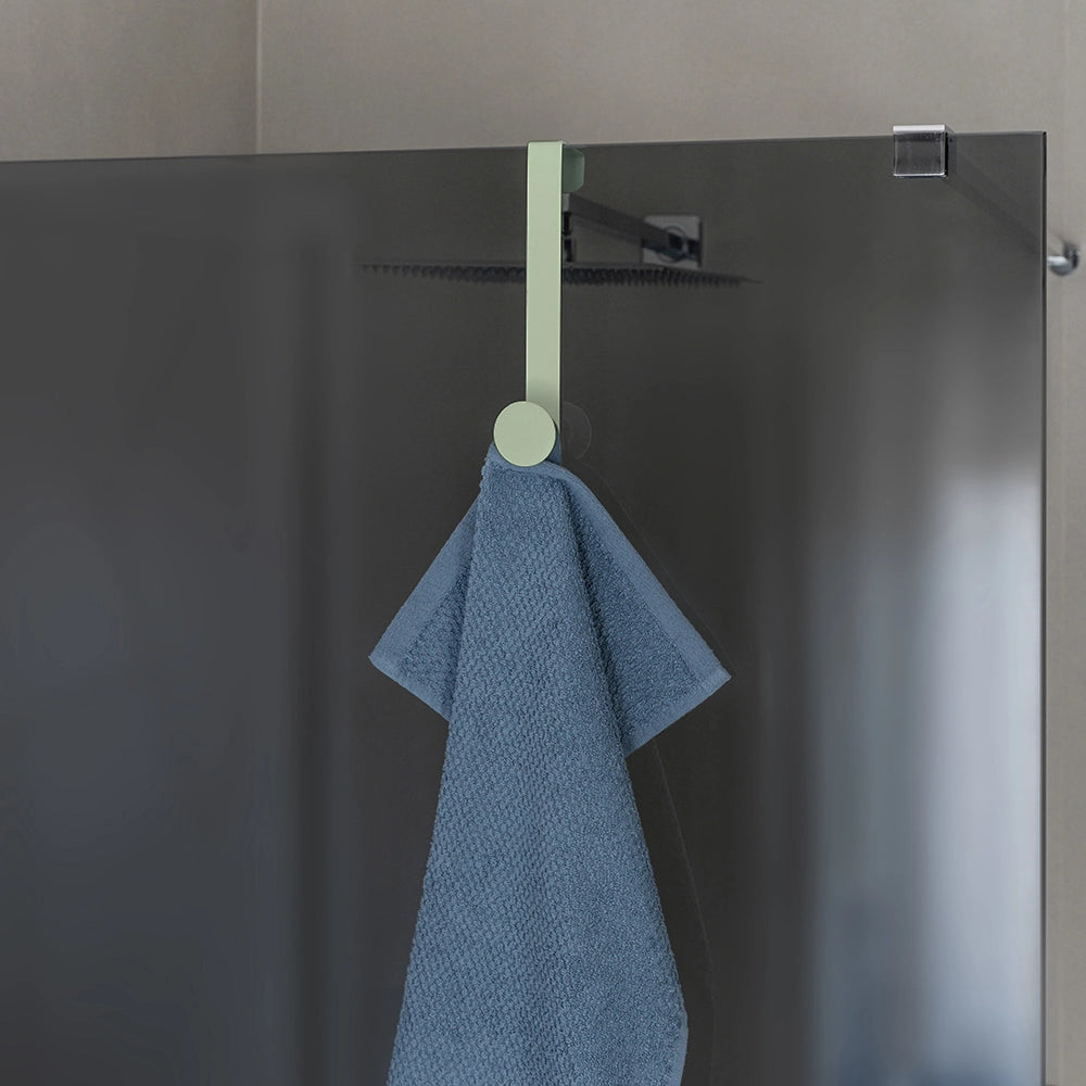 Gancio bagno singolo in acciaio e plastica verde tondo Fiore