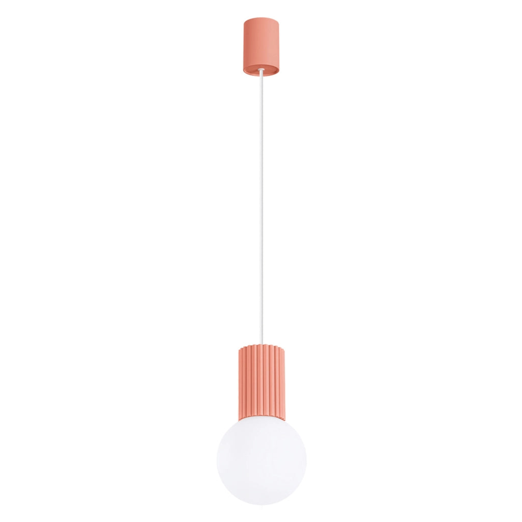 Lampada a sospensione SFERA pesca/bianca vetro G9 Pure Lume