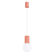 Lampada a sospensione SFERA pesca/bianca vetro G9 Pure Lume