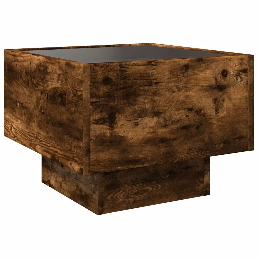 Comodino con LED Infinity Rovere Fumo 40x40x30 cm