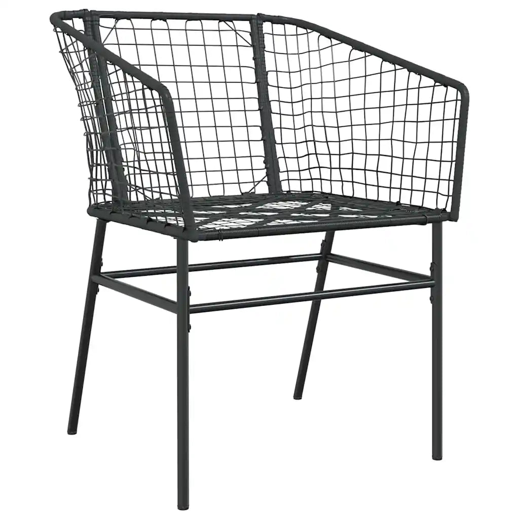 Set da Pranzo per Giardino 7 pcs Nero polyrattan 3380895