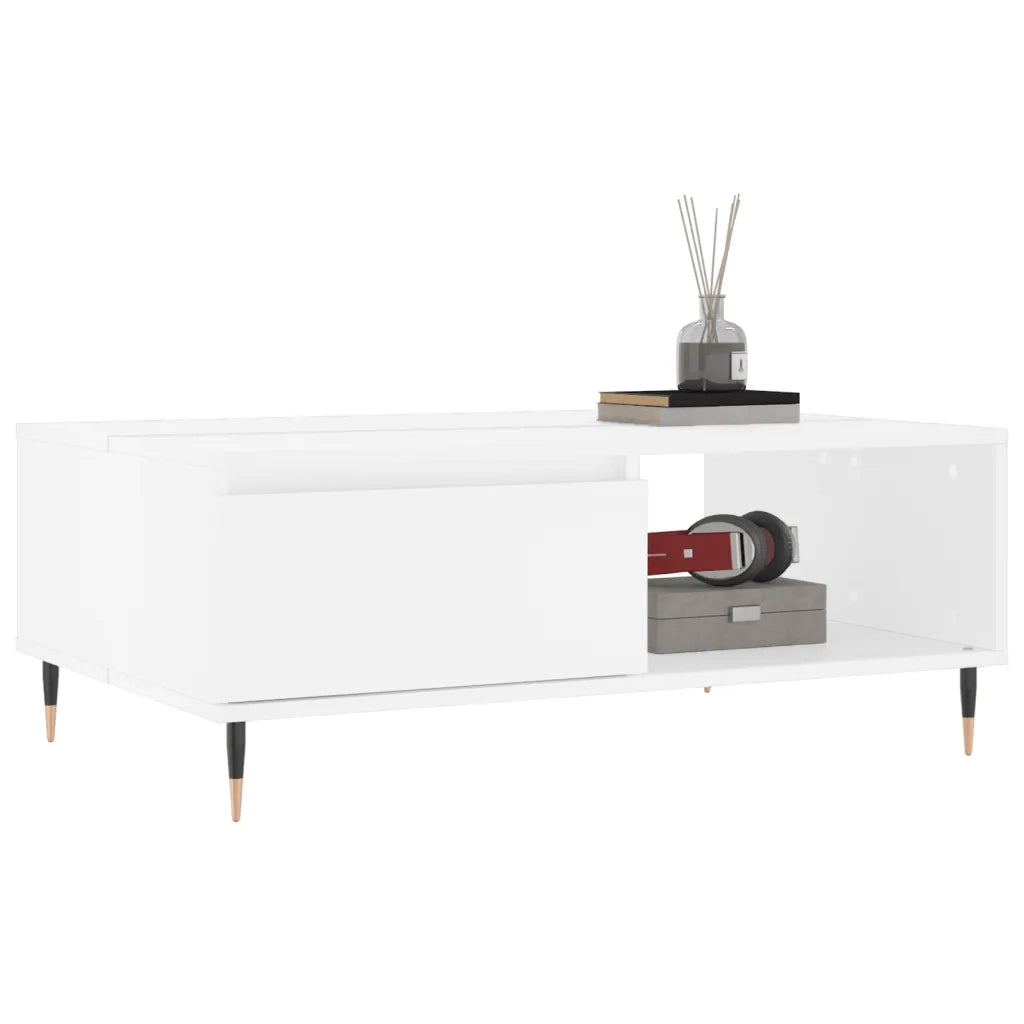 Tavolino da salotto | Tavolino da caff¨¨ | Tavolino da Soggiorno Bianco 90x60x35 cm in Legno Multistrato