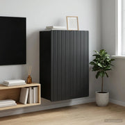 Mobiletto a muro Nero 66 x 34,5 x 92 cm Legno ingegnerizzato 898226