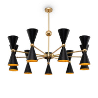 Lampada pendente Modern in Metallo Vesper Nero con Oro