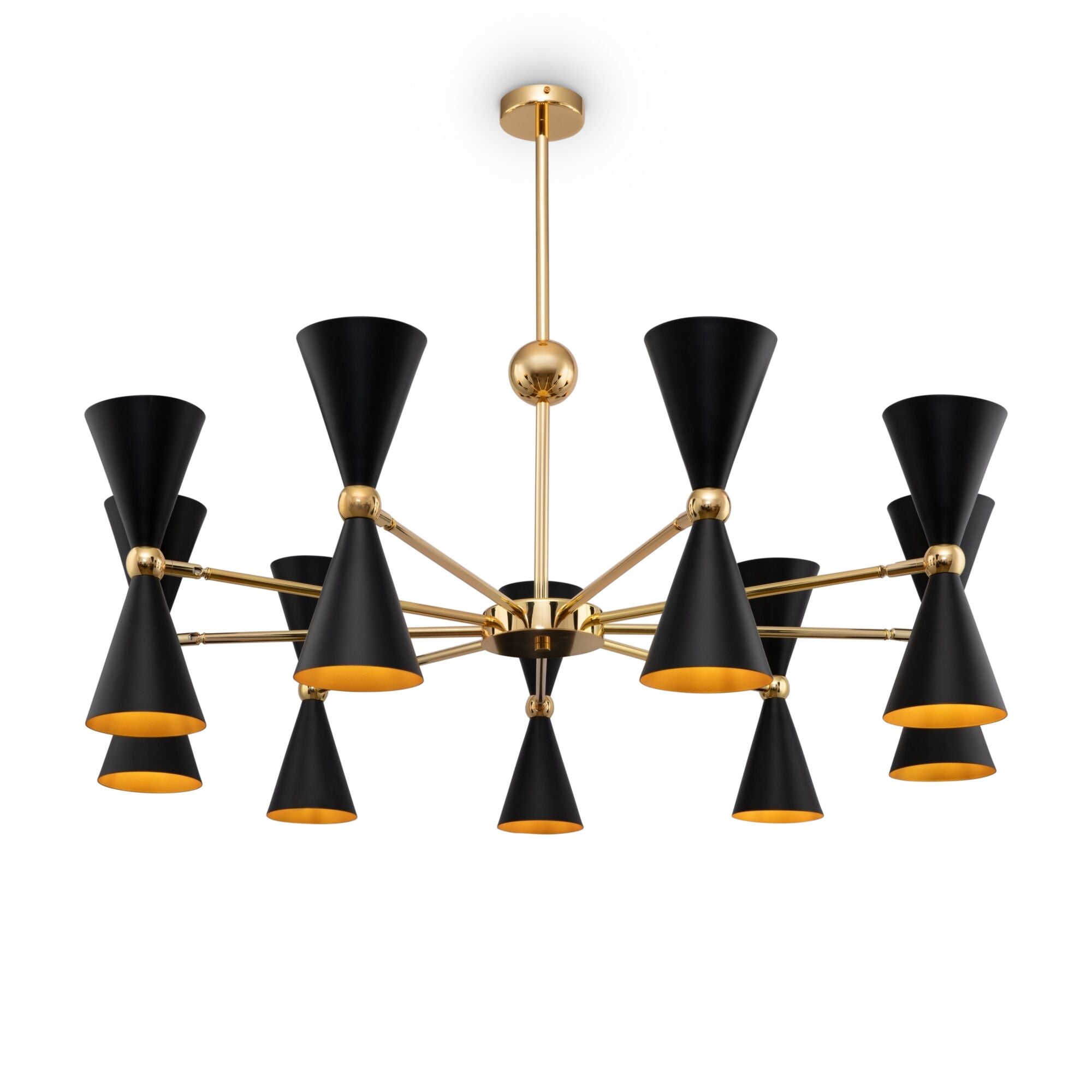 Lampada pendente Modern in Metallo Vesper Nero con Oro