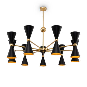 Lampada pendente Modern in Metallo Vesper Nero con Oro