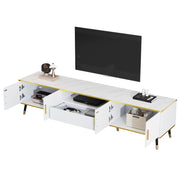 Mobile TV con 2 ante; 1 cassetto e vano aperto - 200x40x46 cm - bianco