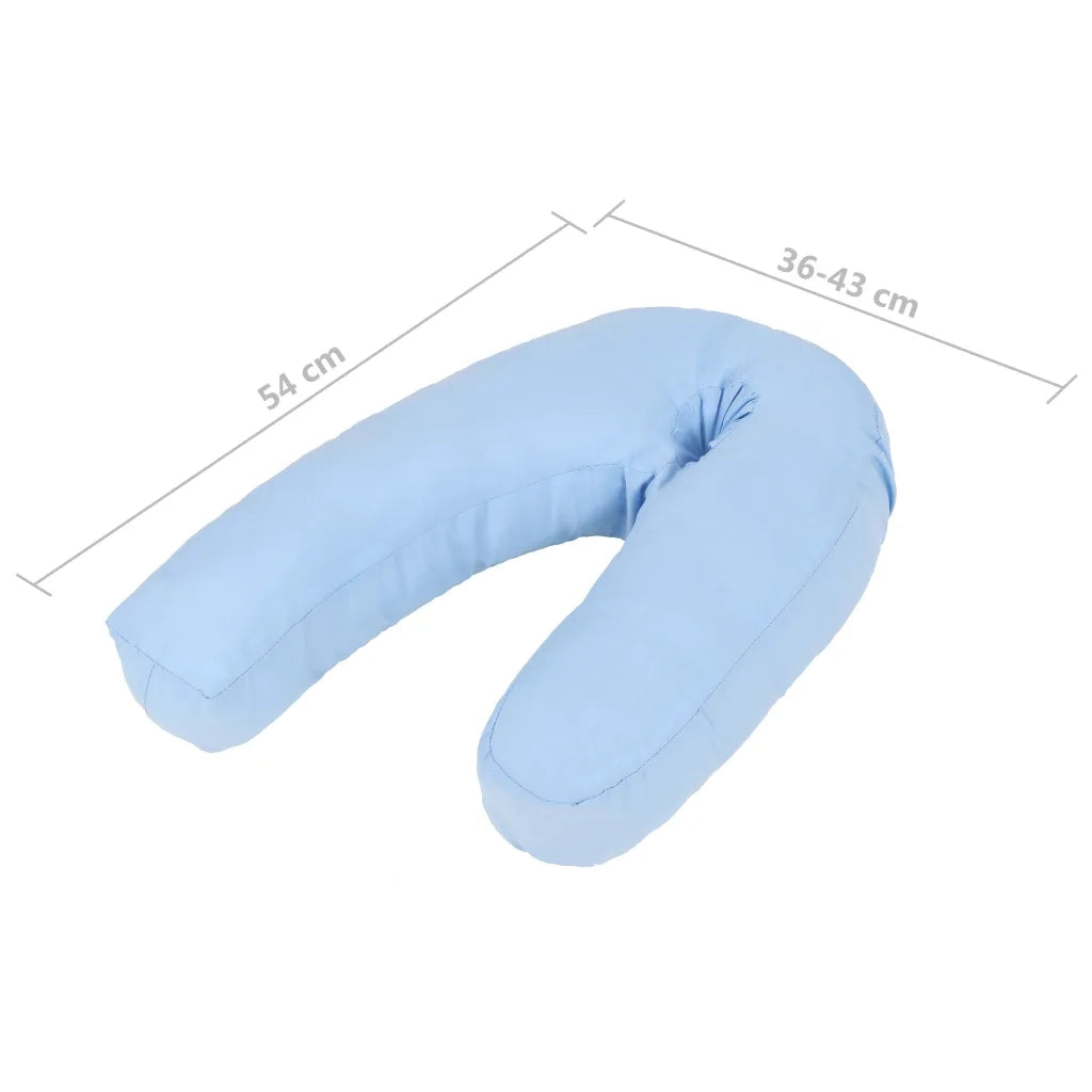 Cuscino per Gravidanza a Forma di J 54x(36-43) cm Blu CFW1004696