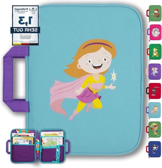 Borsa di conservazione per libri - 10 motivi - adatta per bambini, tablet e figurine Eduardino, supereroe