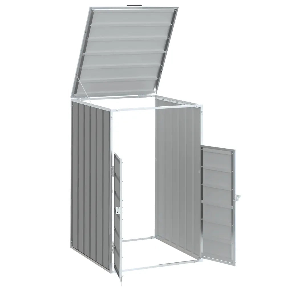 Copribidone con Ruote Bidone Singolo Grigio 72x81x115cm Acciaio 4006172
